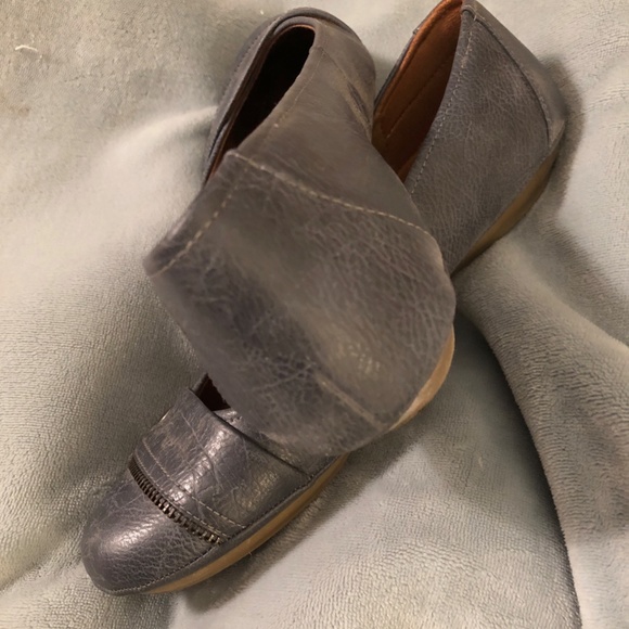 Denim Blue Leather Flats by Euro Soft by Sofft - Picture 3 of 4